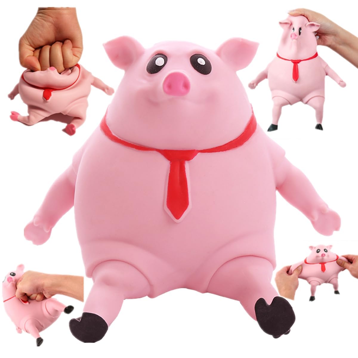 Pink Porky Splash Toy - Cute Pig Squeeze Toy for Stress Relief