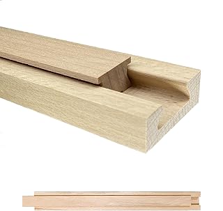 Wooden Drawer Slides Classic Guide Center Mount Track 17.7 Inchs, Wood Undermount Drawer Glides Bottom Rails Replacement Kit(L002-18In)