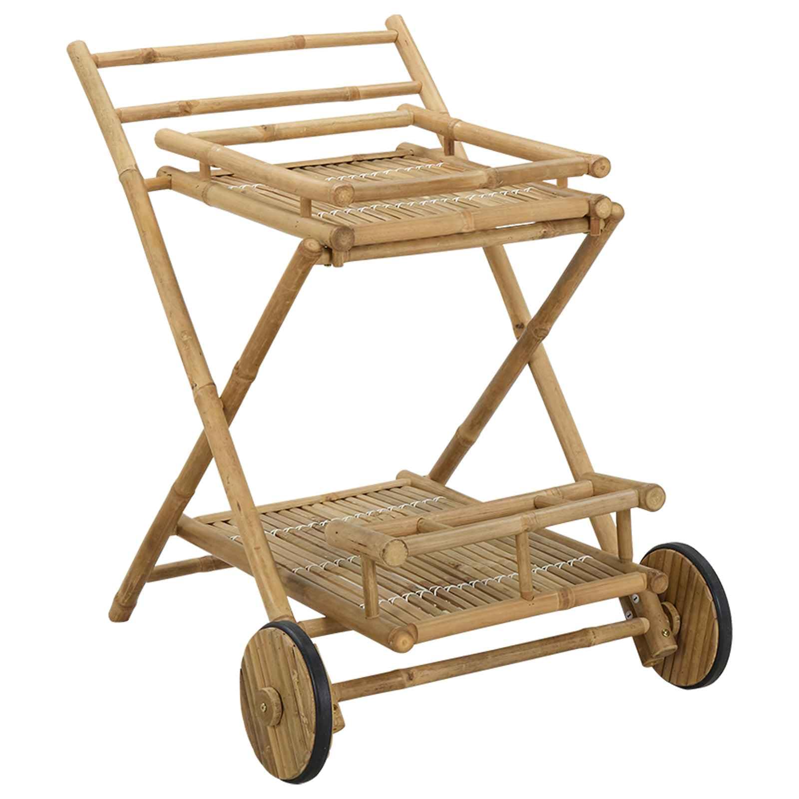 vidaxl chariot à thé naturel 79x67 cm