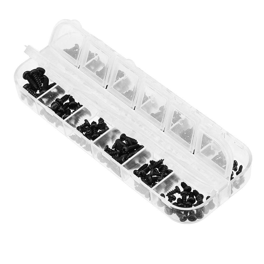 Vis micro electronic noires phillips tête ronde auto-taraudeuses coffret de 195 pièces