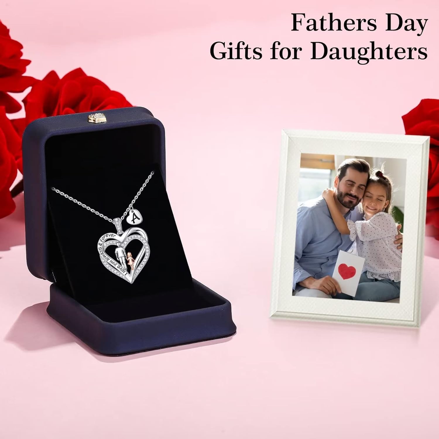 Iefil To My Daughter Necklace, Daughter Gifts, Sterling Silver Heart Initial Necklaces for Women - Image 4