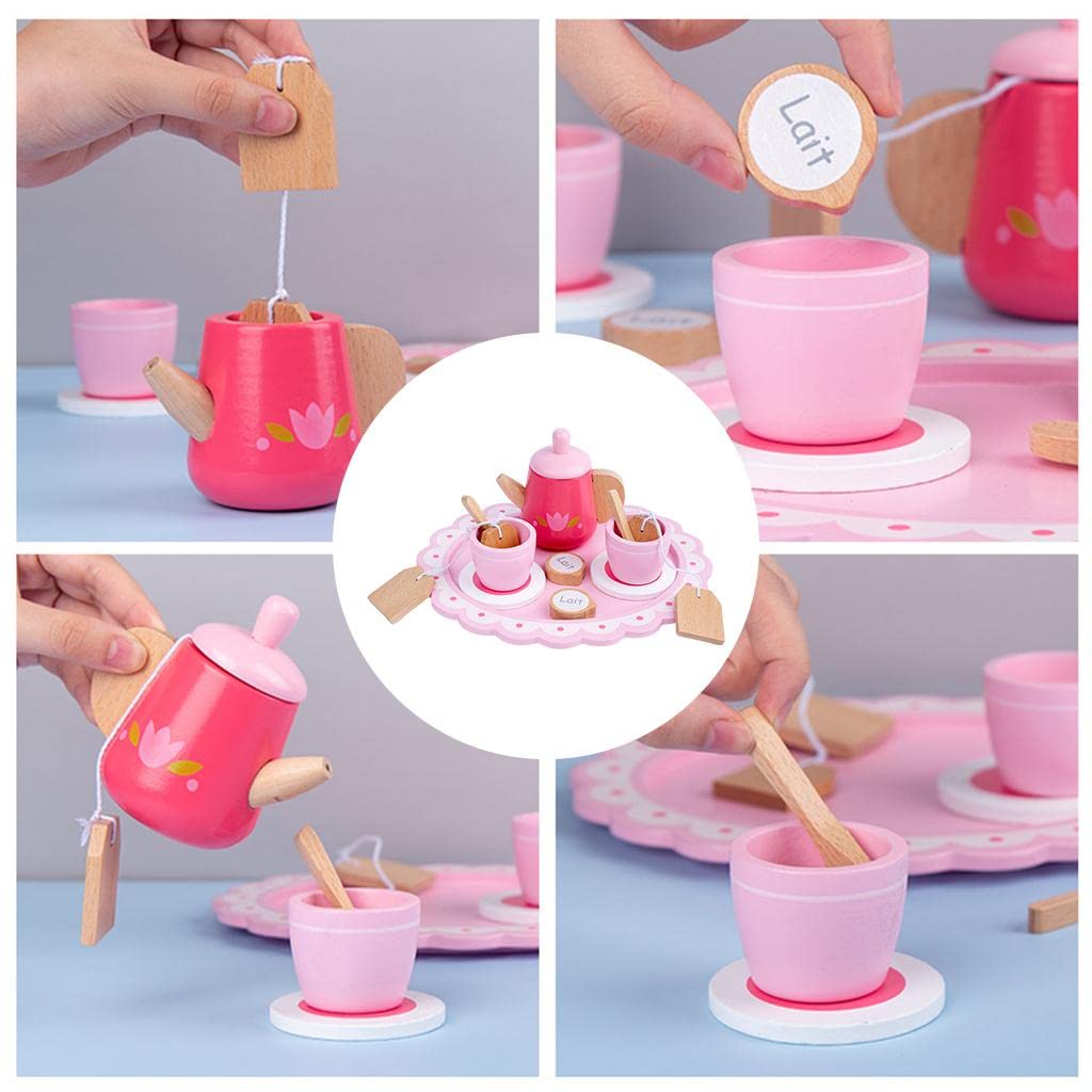 Generic Set di Cibo per Bevande Al Latte in Miniatura per Casa Delle Bambole Da 12 Pezzi per Bambole, Tè rosa, Taglia unica