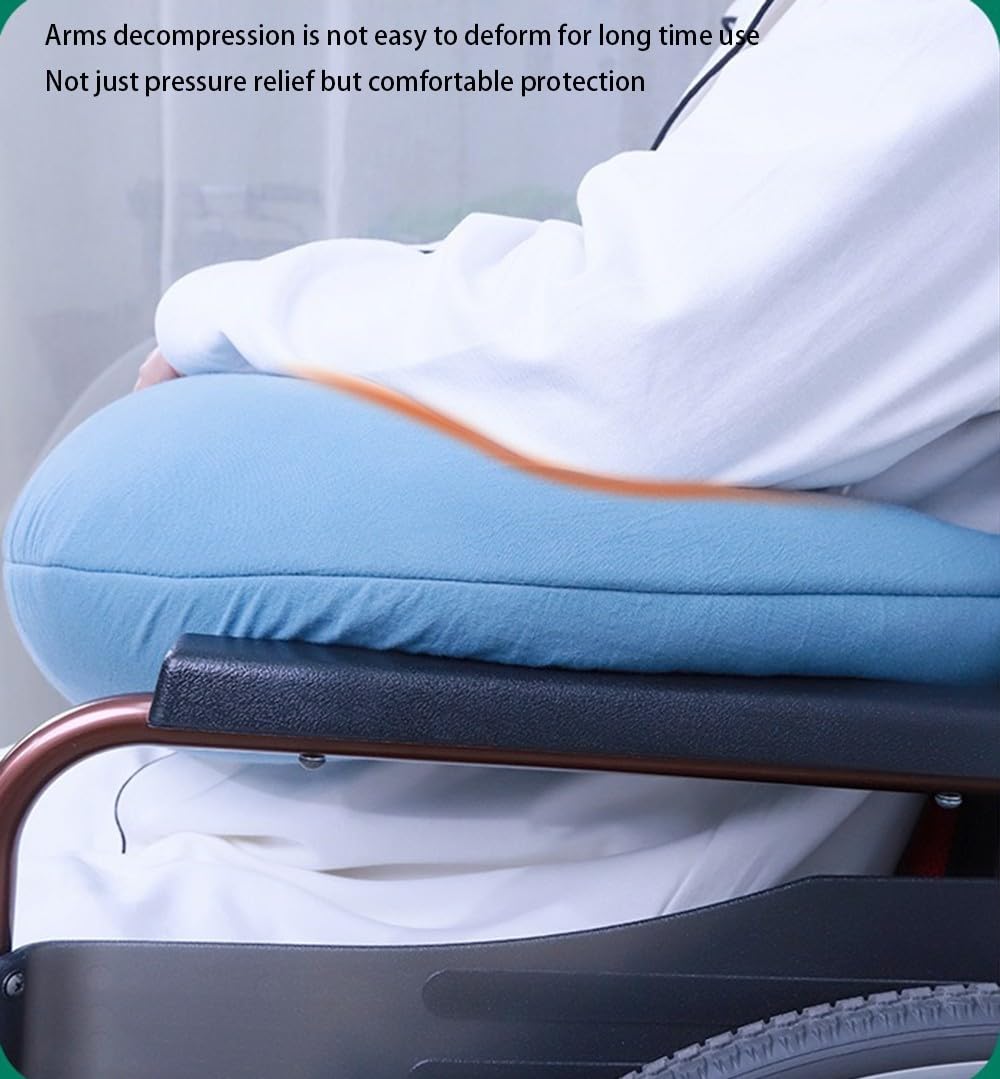 Almohadilla para reposabrazos de silla de ruedas, soporte antiinclinación, ajustable, transpirable, multifunción, almohadilla de lactancia para ancianos y discapacitados