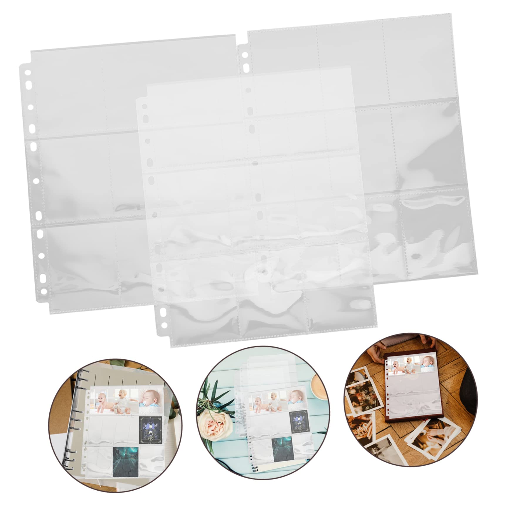 Fogli Portacarte in PVC Trasparenti 9 Tasche, 50 Pezzi