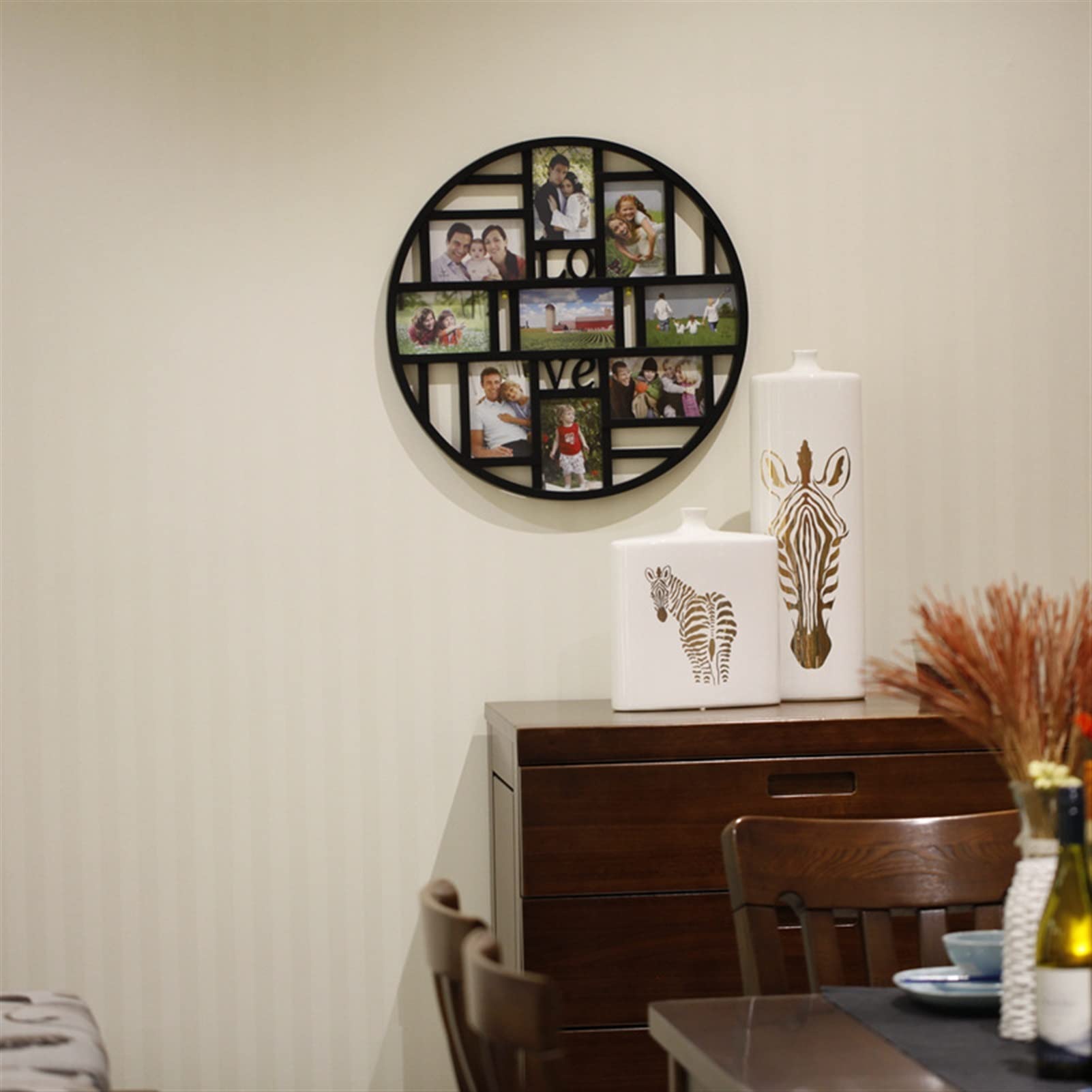 Marcos de fotos Nuevo marco de 9 fotos combinado diseño del hogar marco de fotos de boda Collage y decoración de pared decoración de pared marco de fotos de madera Visualización de fotos con marco de