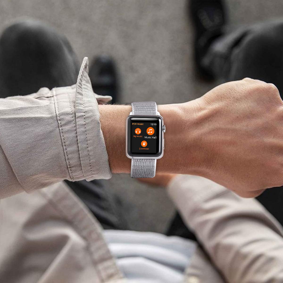 Correa deportiva compatible con Apple Watch de 49 mm, 45 mm, 44 mm, 42 mm, 41 mm, 40 mm, 38 mm, nailon elástico trenzado transpirable para iWatch Series 9, 8, 7, 6, 5, SE, 4, 3, 2, 1, 3. Negro