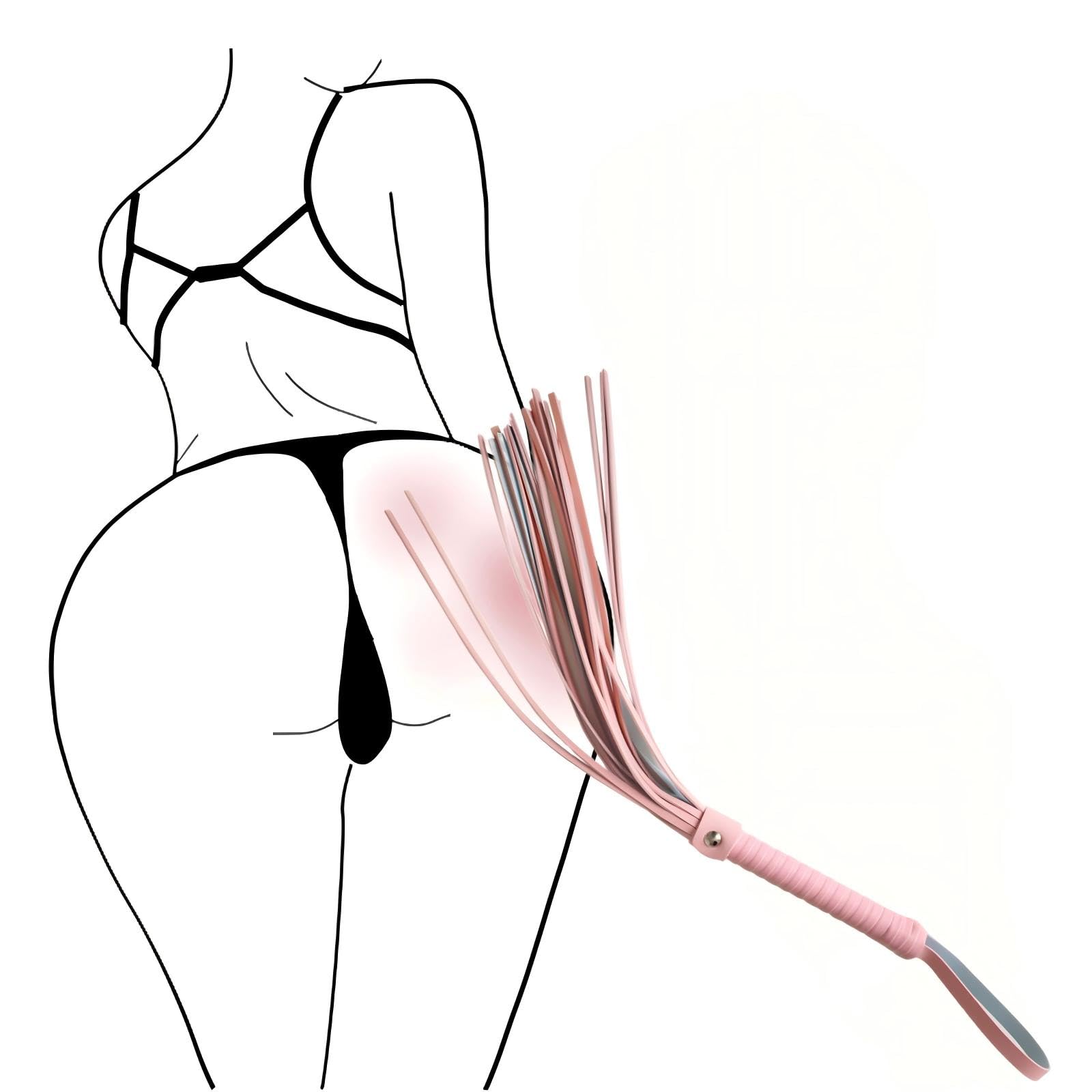 Sex Whip, BDSM Spank Bottom Fetishism Sexual Abuse Porn Whip for Adult Couples Games,Sex Toy Suitable for Role Play Bed Bondage Restraints Games(Pink)