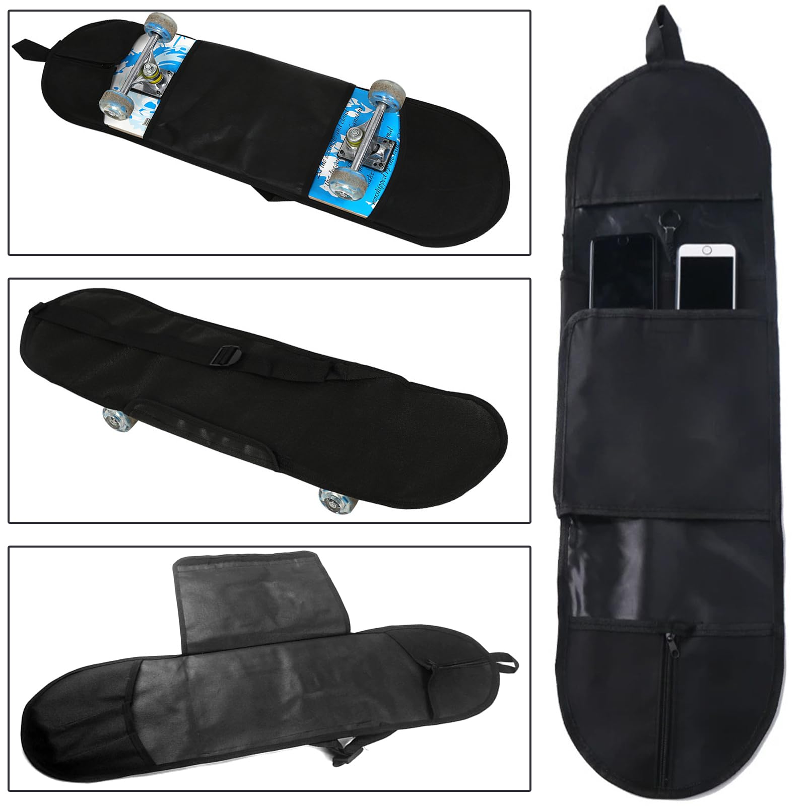 Longboard Housse, Skateboard Bag, Sac de Transport Longboard, roulettes Skateboard Sac, Longboard Housse, Convient pour Planches à roulettes sous 31,4 Pouces