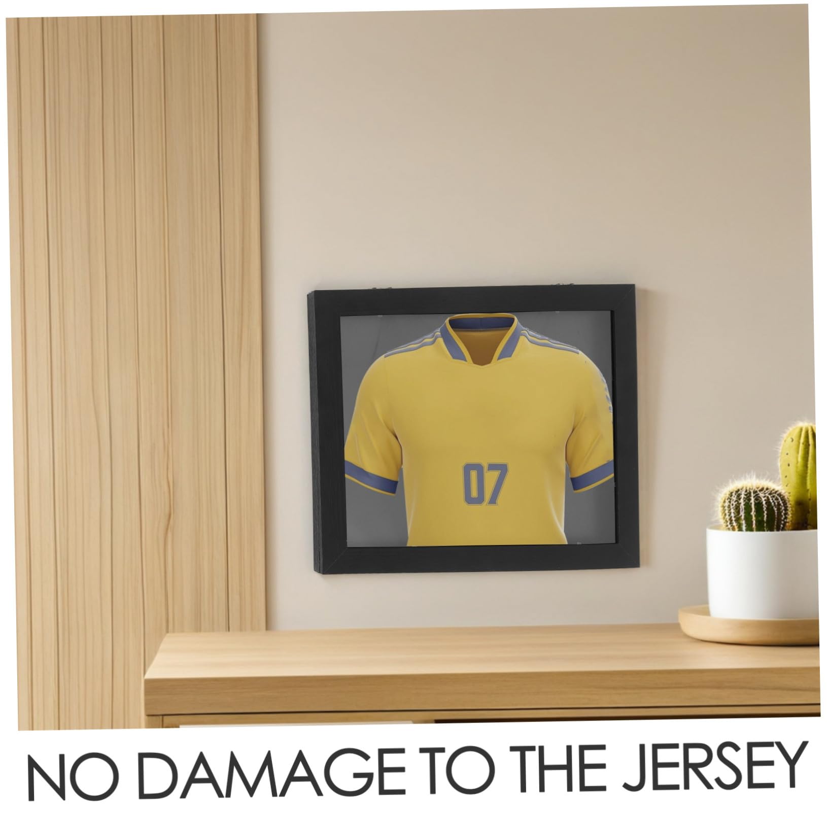 Genérico Marco De Camiseta De Fútbol, ​​caja De Memoria De Exhibición De Marco De Imagen De Caja Profunda 3D De Madera Extra Profunda, Duradera Y Práctica For Exhibir Camisetas