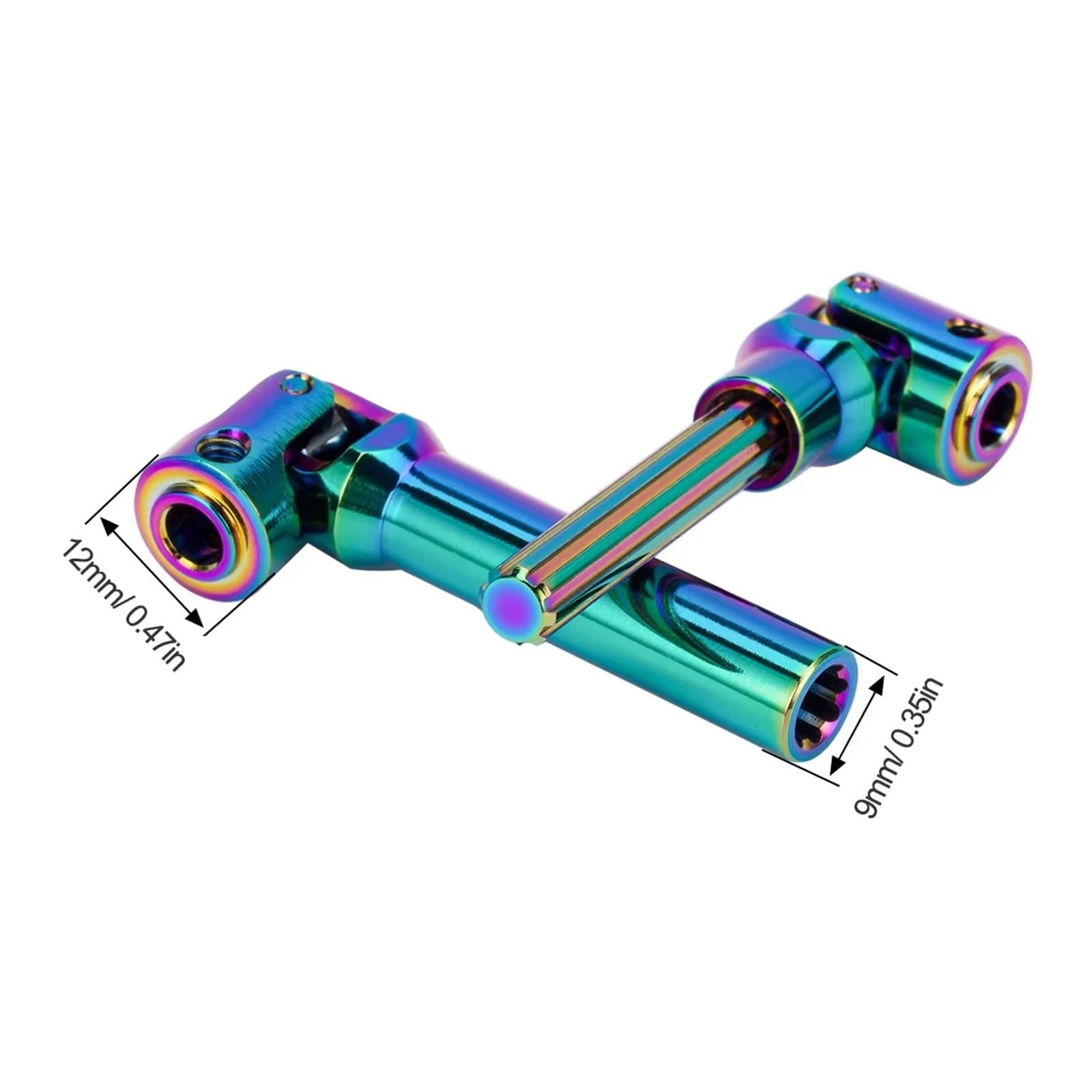 Arbre de transmission en métal 129-179 mm - Spline interne - Arbre de transmission en métal pour voiture Crawler RC 1/10 - Compatible avec Axial SCX10