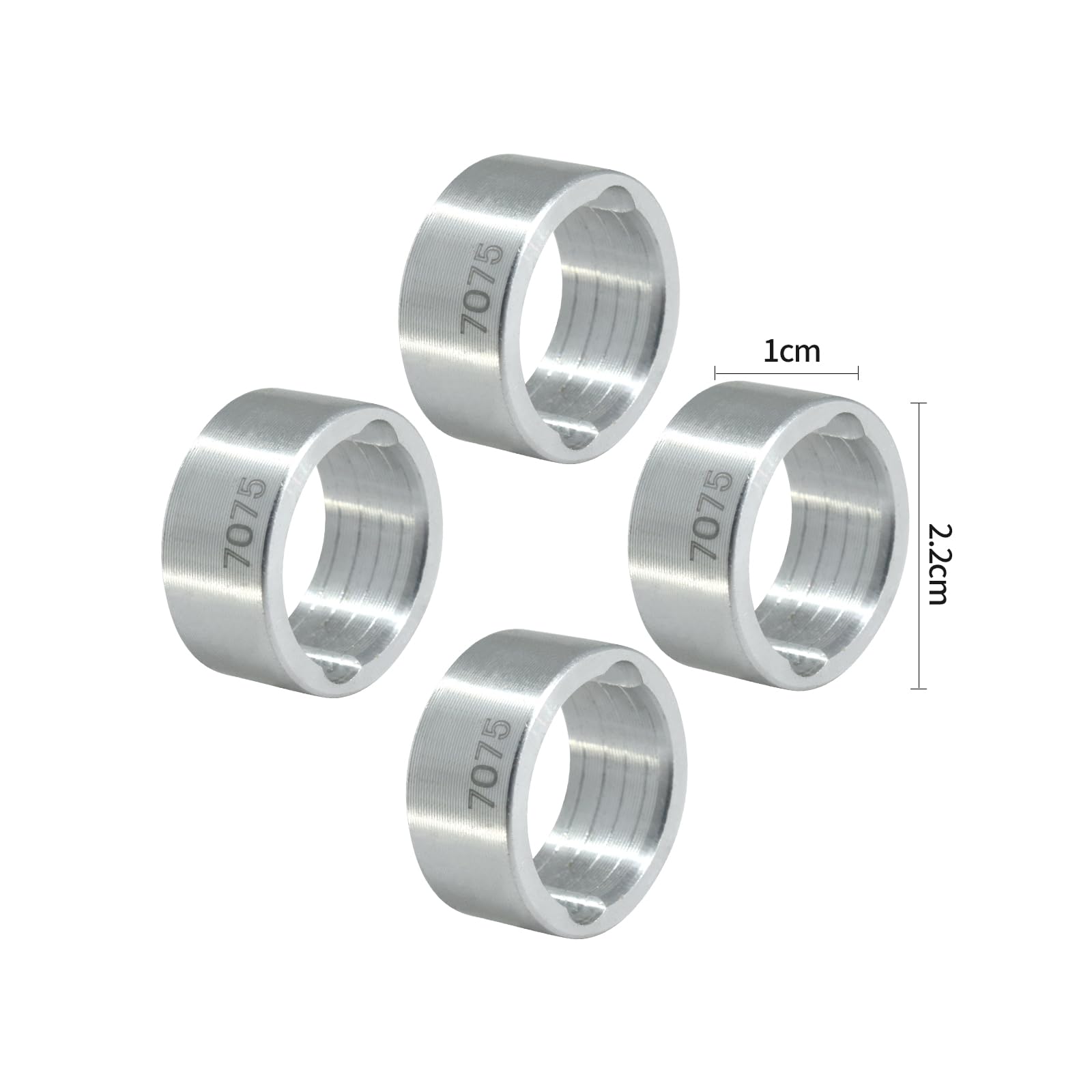XBERSTAR for TRAXXAS 1/6 4WD XRT 1/5 X-MAXX 6S 8S RC 4PCS Aluminum Joint Cup Reinforced Ring (silver) - Image 3