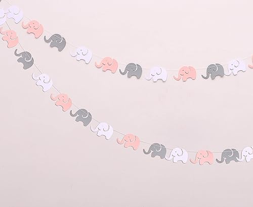 Miniatura 3 de luckylibra Decoraciones para baby shower, pancartas con texto en inglés "It's a Girl" y farol de papel con pompones de flores (rosa, blanco y gris)