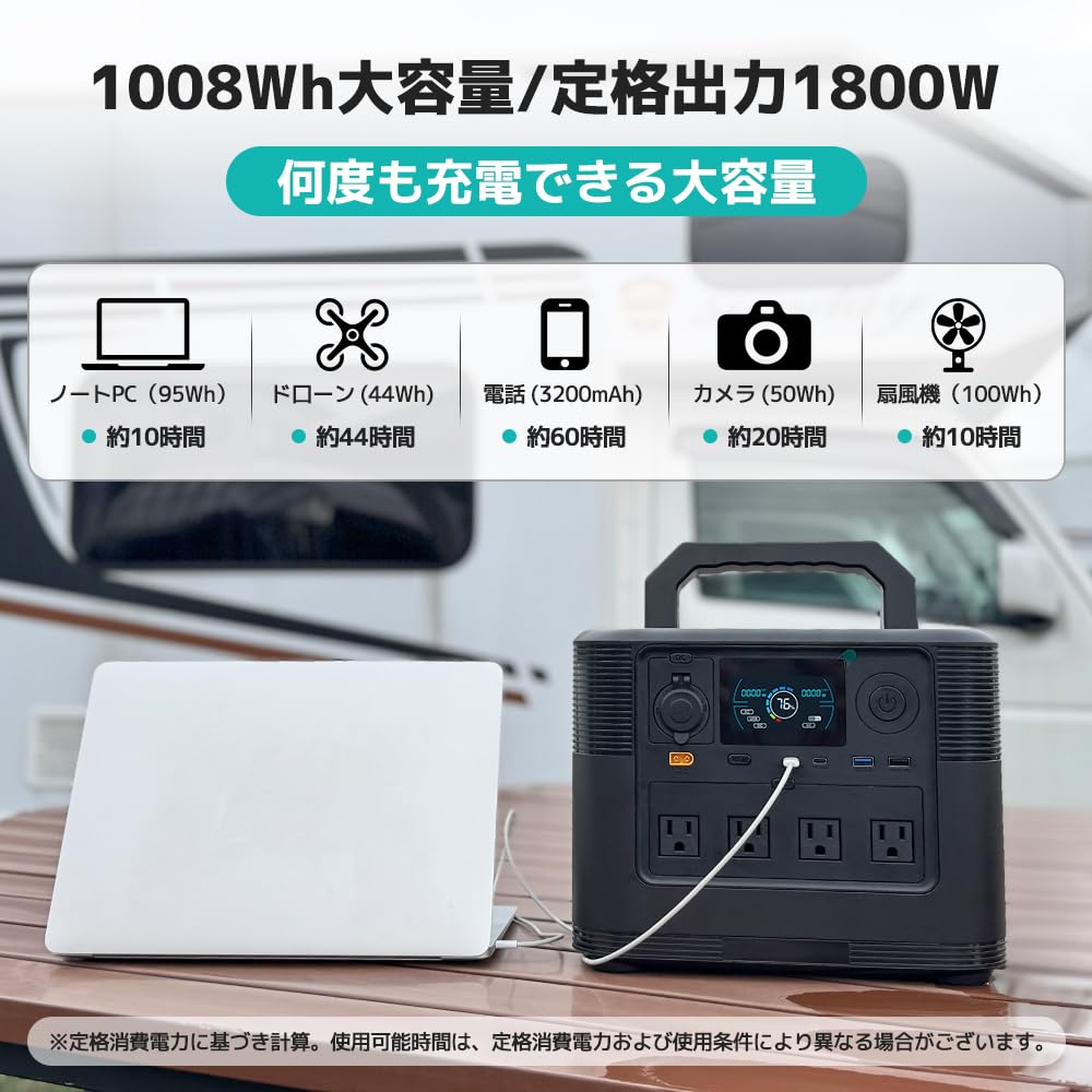 Amazon.co.jp: リョクエン (LVYUAN) ポータブル電源 大容量 1008WH