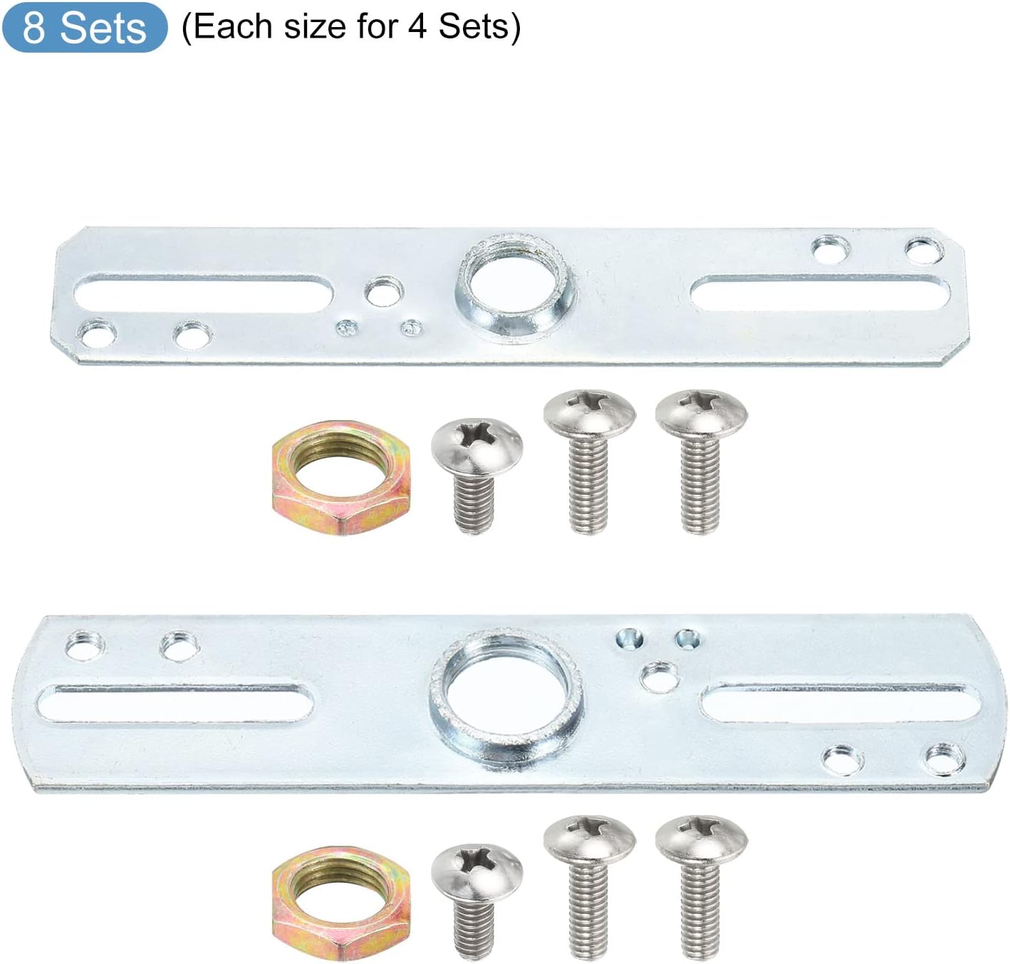 MECCANIXITY Light Fixture Crossbar Kit, Mounting Bracket Ceiling Light Plate for Chandelier Lighting, Silver Tone 8 Set