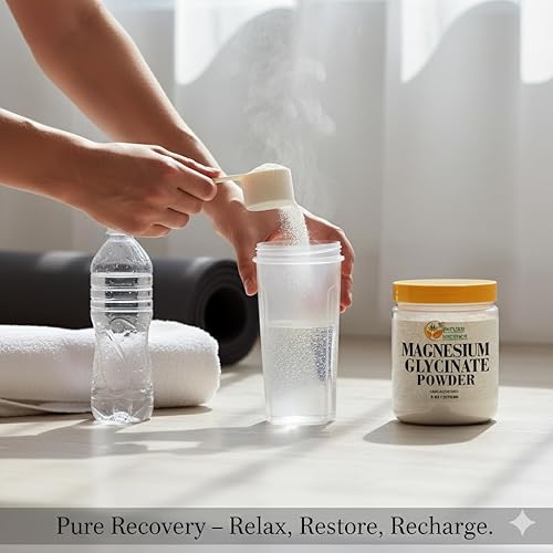 Miniatura 7 de Herbs Botanica Polvo de glicinato de magnesio de 8 onzas de glicinato de magnesio en polvo sin sabor para una mezcla suave en agua, jugos o recetas