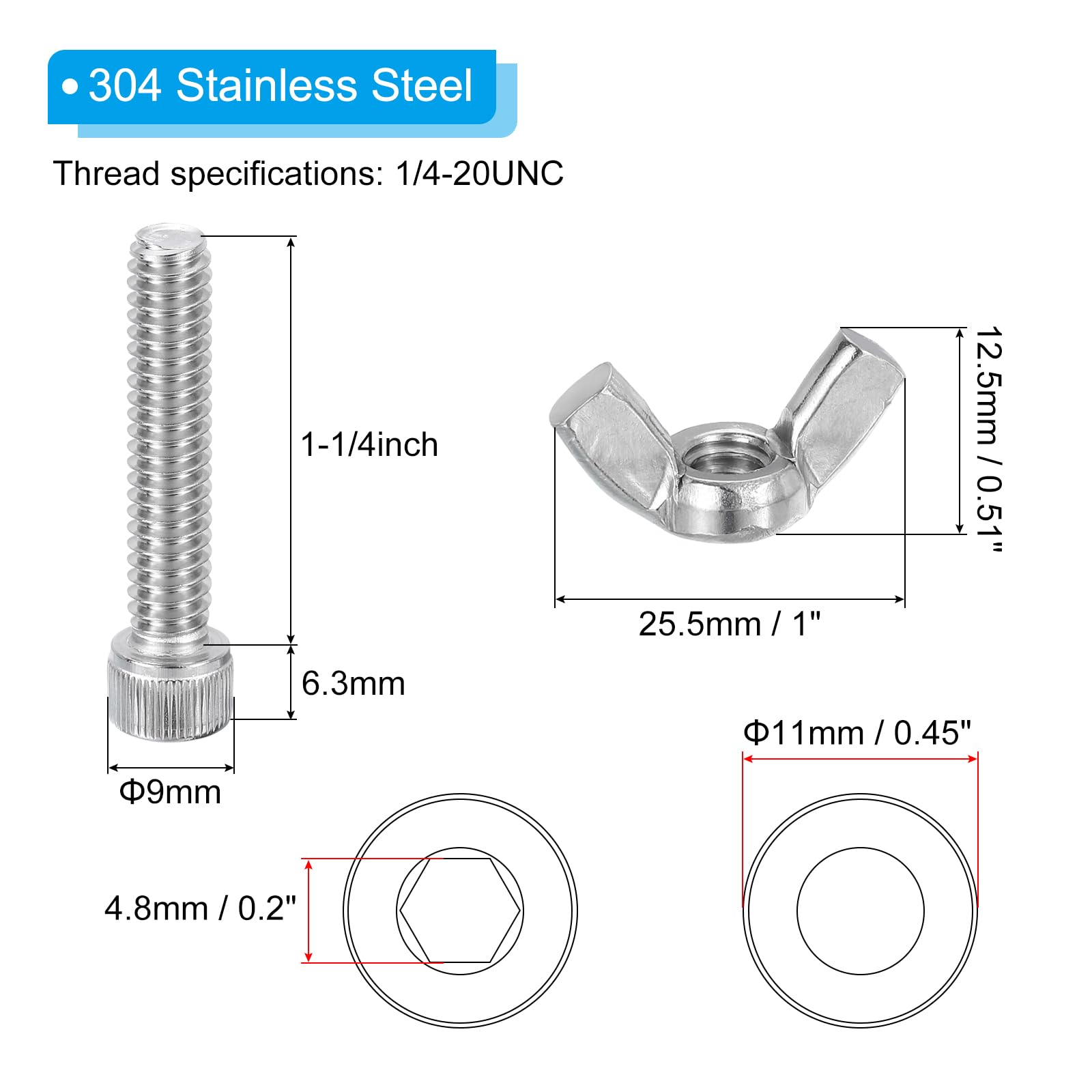 PATIKIL 1-1/4" Bat Pins, 10 Sets 304 Stainless Steel Pottery Pins Fits Any Standard Throwing Wheel Head Ceramic Bat - Image 2