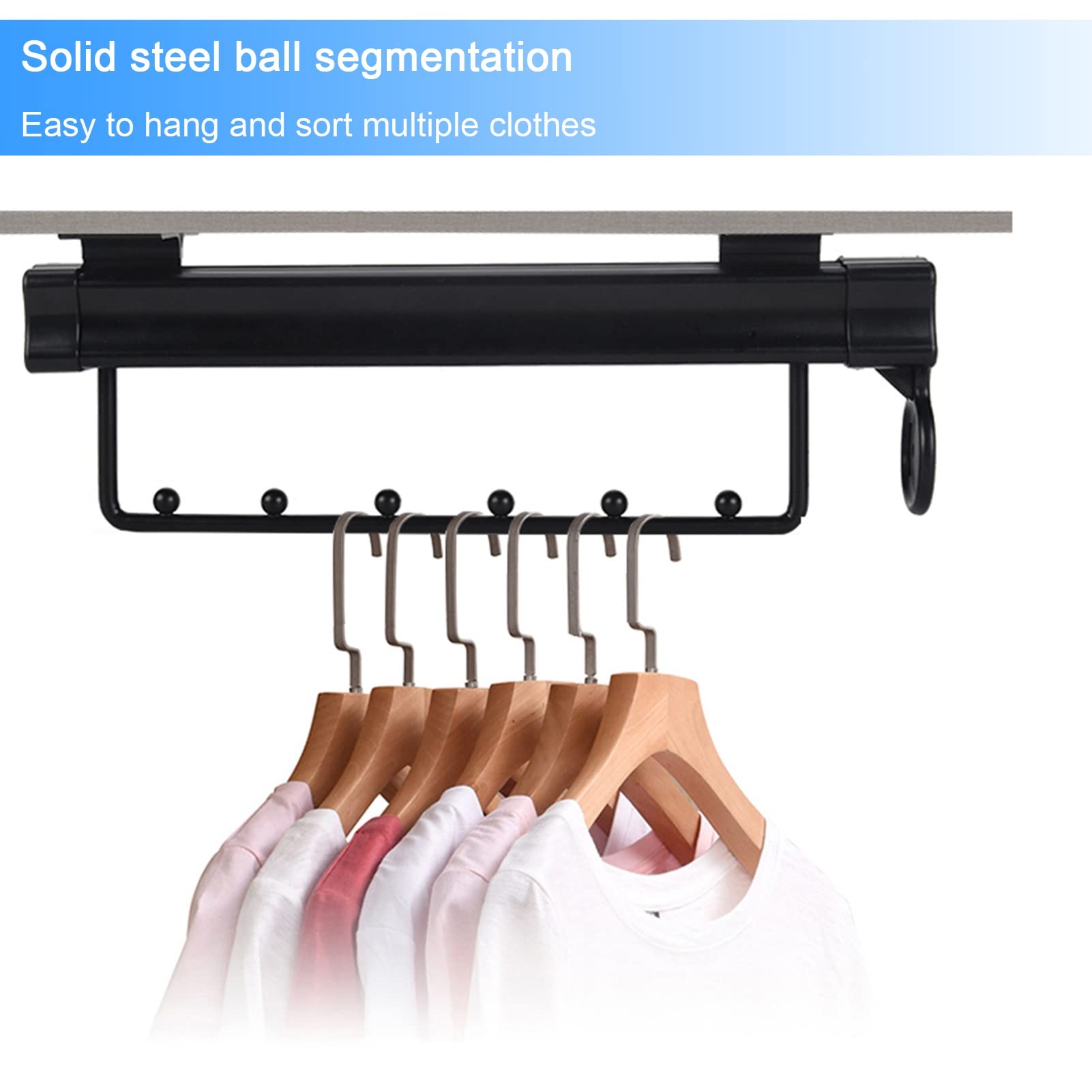 Appendiabiti Estraibile per Pantaloni, Asta Appendiabiti Estraibile Retrattile per Armadio - Asta Appendiabiti Regolabile ed Estensibile per Vestiti, Appendiabiti in Metallo per Pantaloni co