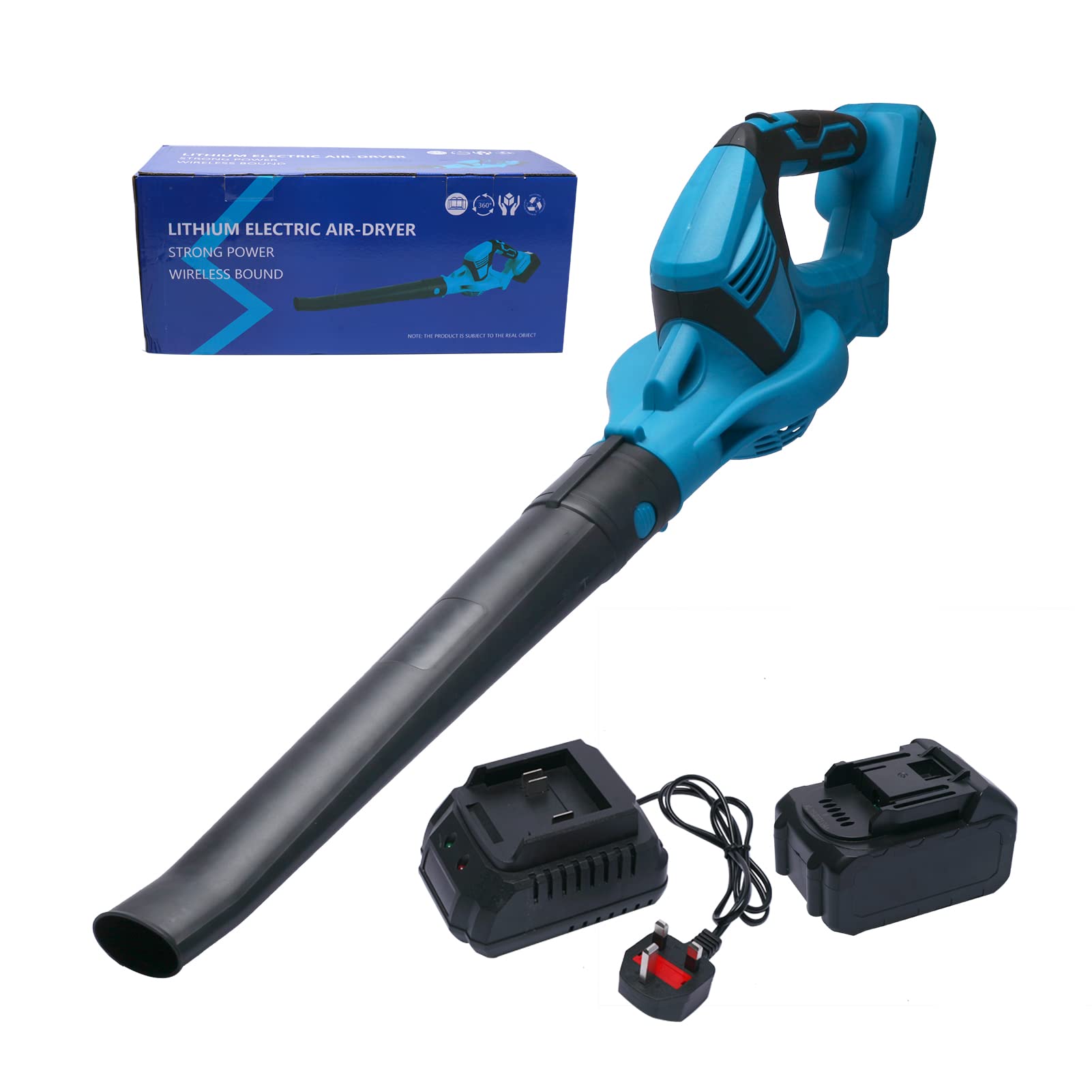 TDOOLeaf Blower, Cordless Leaf Blower 21V with Battery & Charger Lightweight 6-Speed Electric Handheld Blower for Garden, Workshop and Home Use
