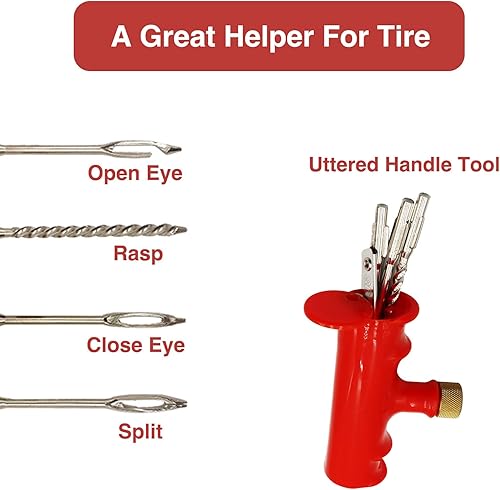 Miniatura 4 de PAX Kit de reparación de neumáticos de 37 piezas con herramienta de mango reemplazable 4 en 1, herramienta de tapones de neumáticos automotriz,