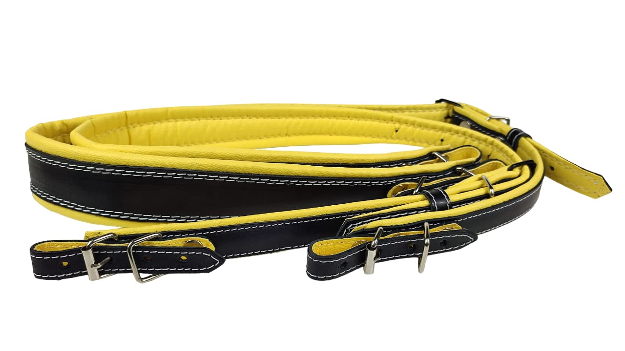Correas de acordeón cuero 60-120 bajo negro/amarillo, amarillo