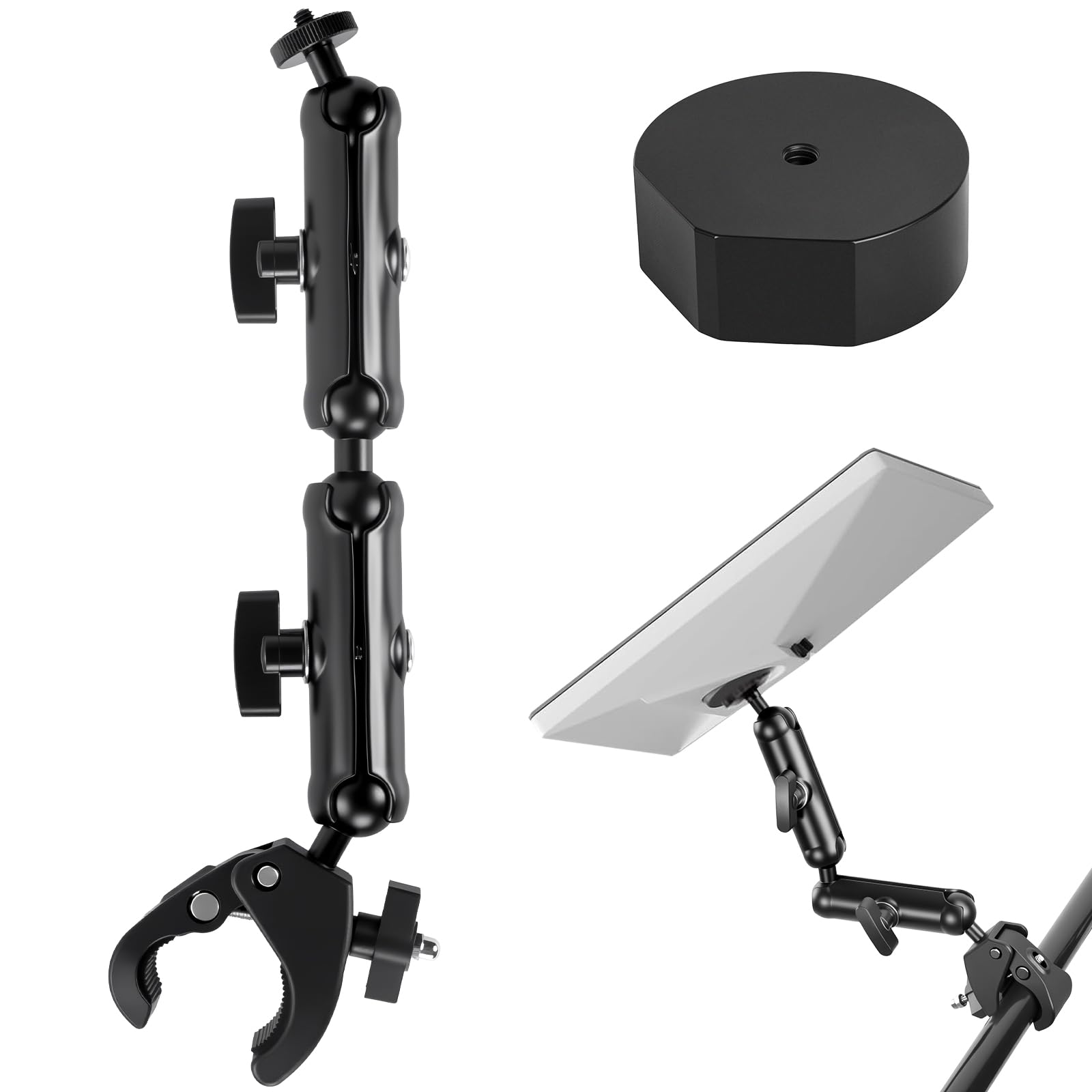 Support Starlink Mini avec extension double bras et fixation de serrage réglable