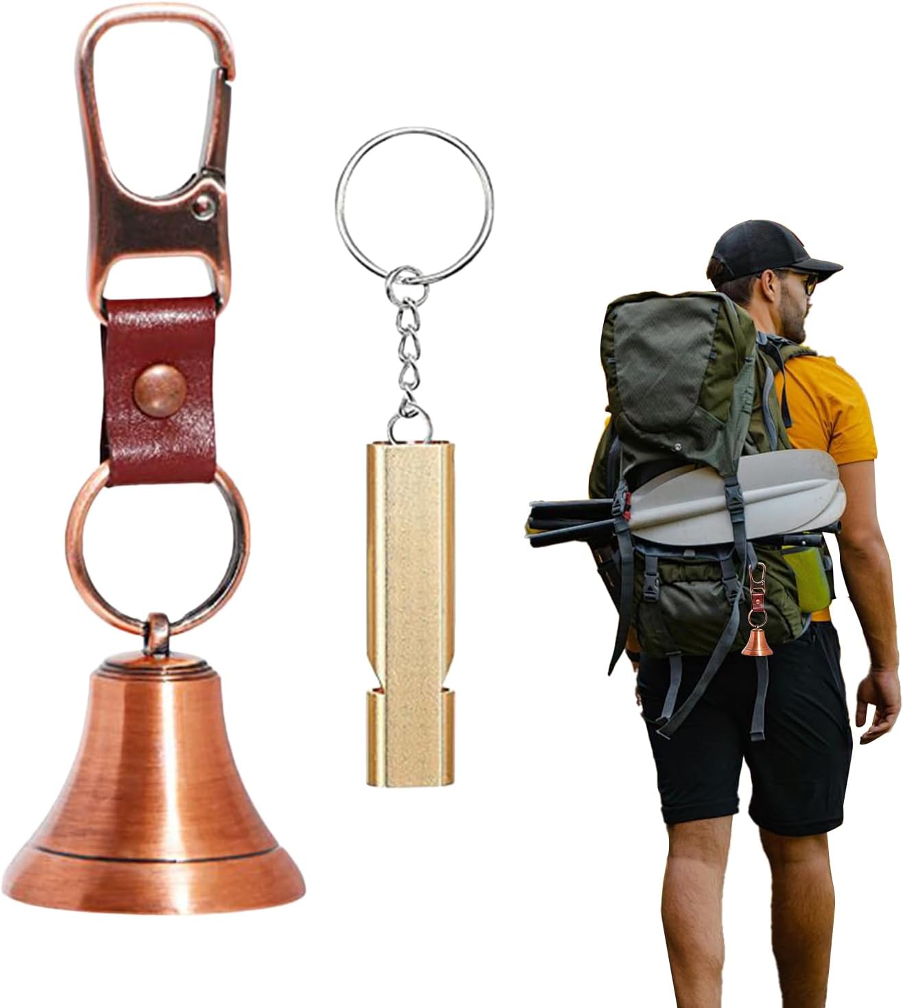 Loud Hiking Safety Bell with Carabiner – Wildlife Alert Whistle Loud Hiking Safety Bell with Carabiner – Wildlife Alert Whistle