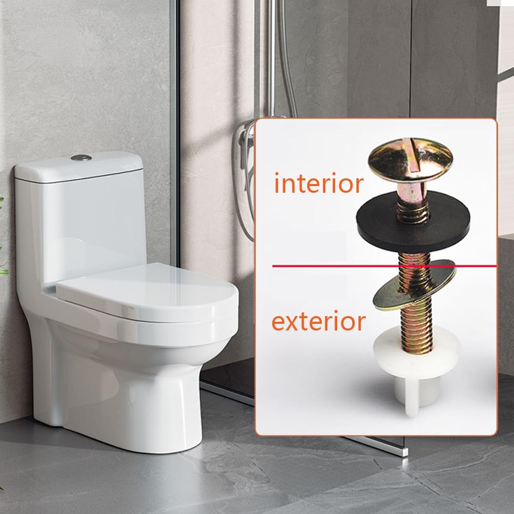 Sarini Set Viti bulloni Sedile WC Universale 2 Pezzi Resistente rondella Metallo Gomma Hardware Cerniera Montaggio Superiore