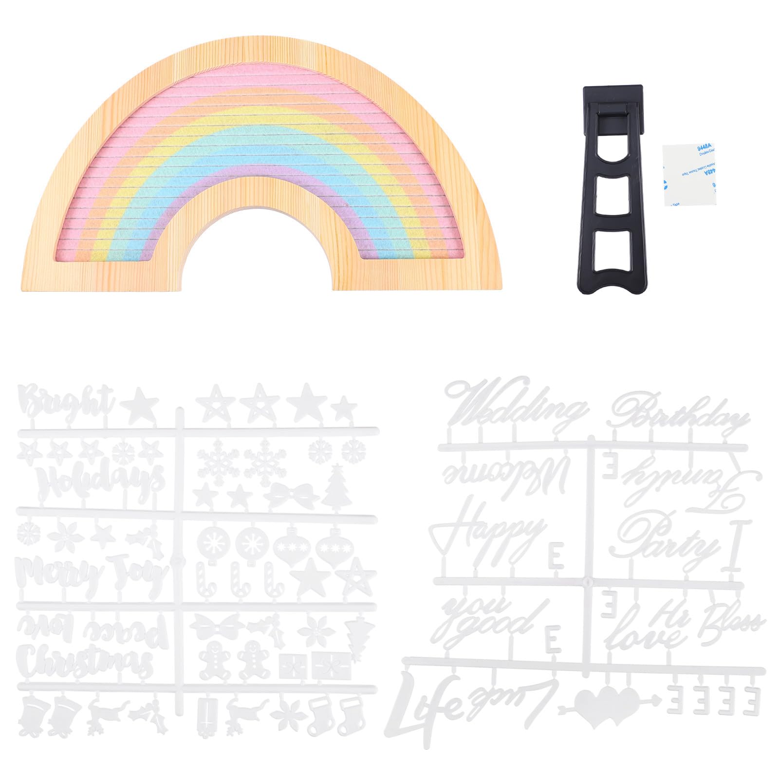 Tableau à Lettres pour Messages Modifiables en Feutre Cadre en Bois, Rainurée Kit Léger Support pour Décoration Maison ou Outil Pédagogique