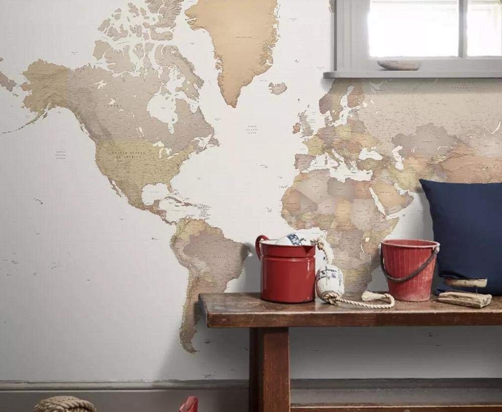 Papier peint carte du monde salon : créez un décor mural TV 3D nostalgique 400x280cm