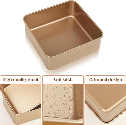 Miniatura 3 de Bandejas para hornear, paquete de 2 bandejas antiadherentes para hornear, bandeja para galletas, molde para brownies, molde para pan para horno