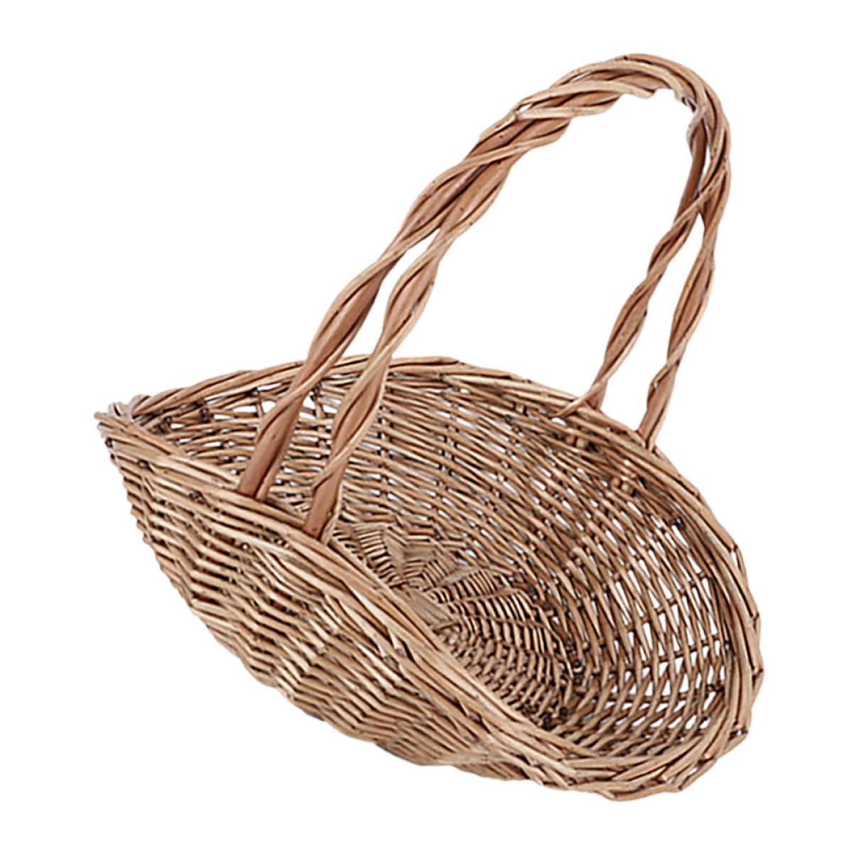 CIYODO Handwoven Rattan Picnic Basket Lightweight Decorative Storage for Fruits Vegetables Flowers Capacity Outdoor Basket for Garden Use and Picnics