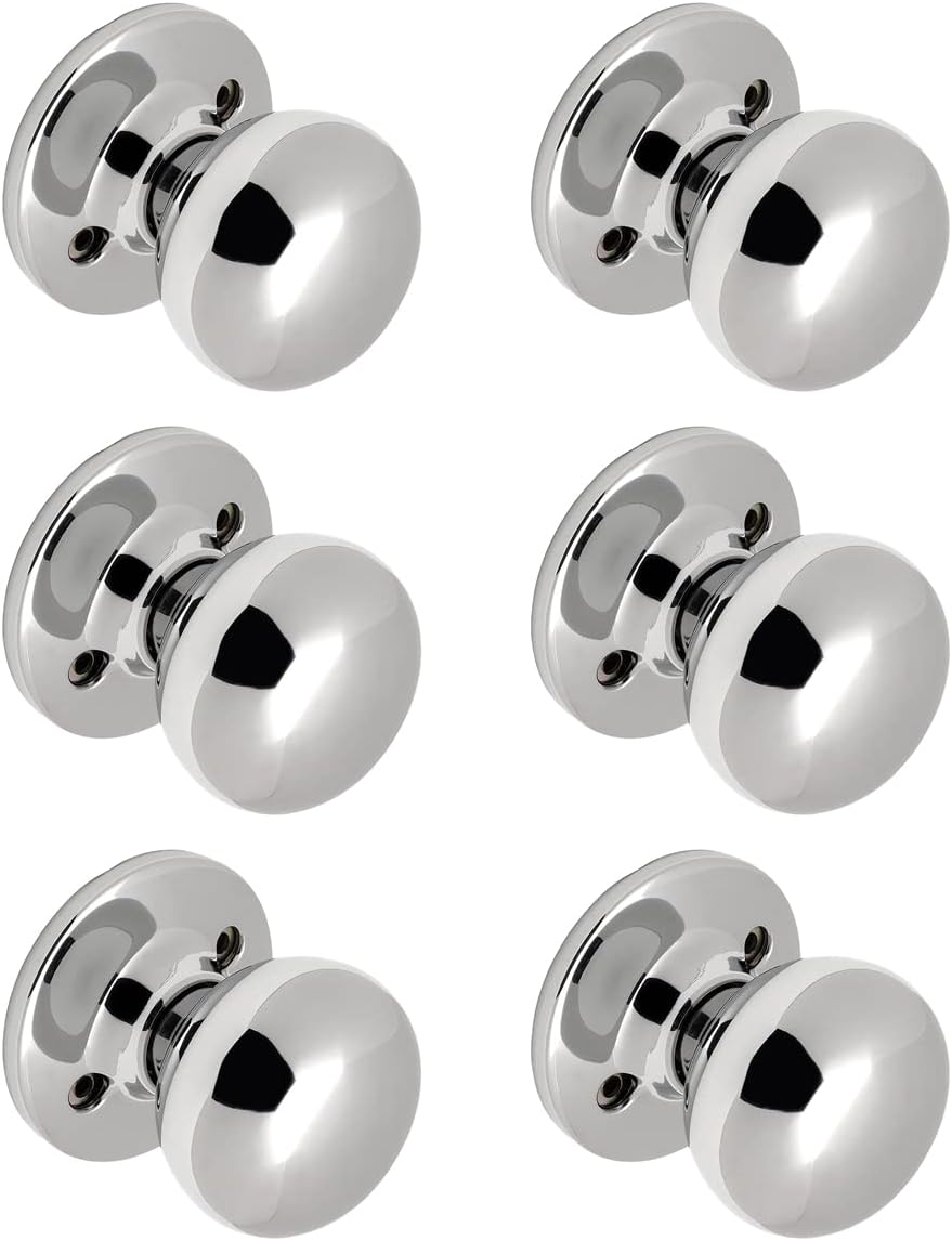 Designers Impressions Bedford Design Polished Chrome Round Non Turning Dummy Door Knob for