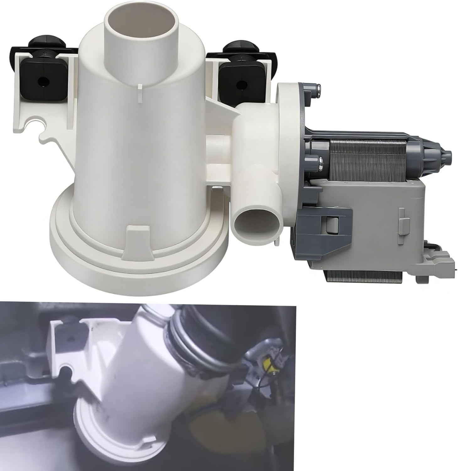 Washer Drain Pump W10391443 Fit for Whirlpool Maytag & Amana Washing Machine Washer Pump Assembly Replace 3020184 AP6020786 PS11754106 EAP11754106 PD00008107