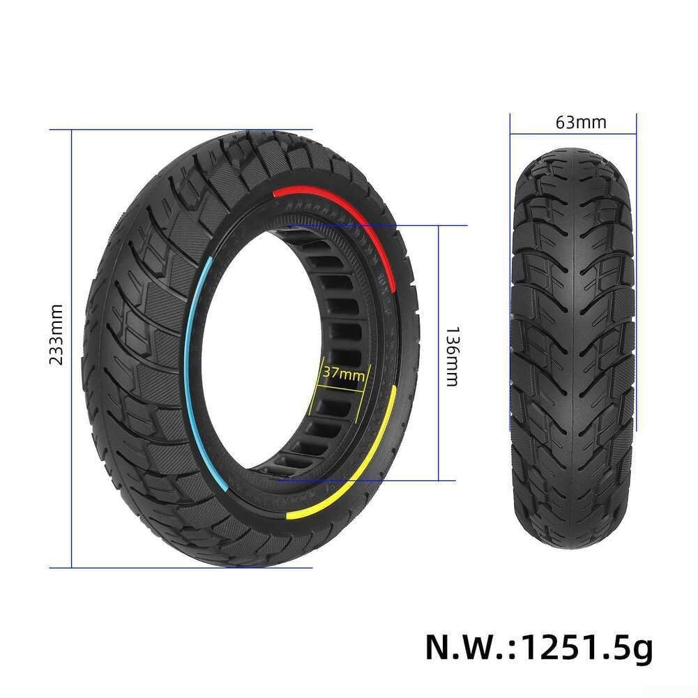 Pneu de scooter tout-terrain solide 10 x 2,5 anti-crevaison (B)