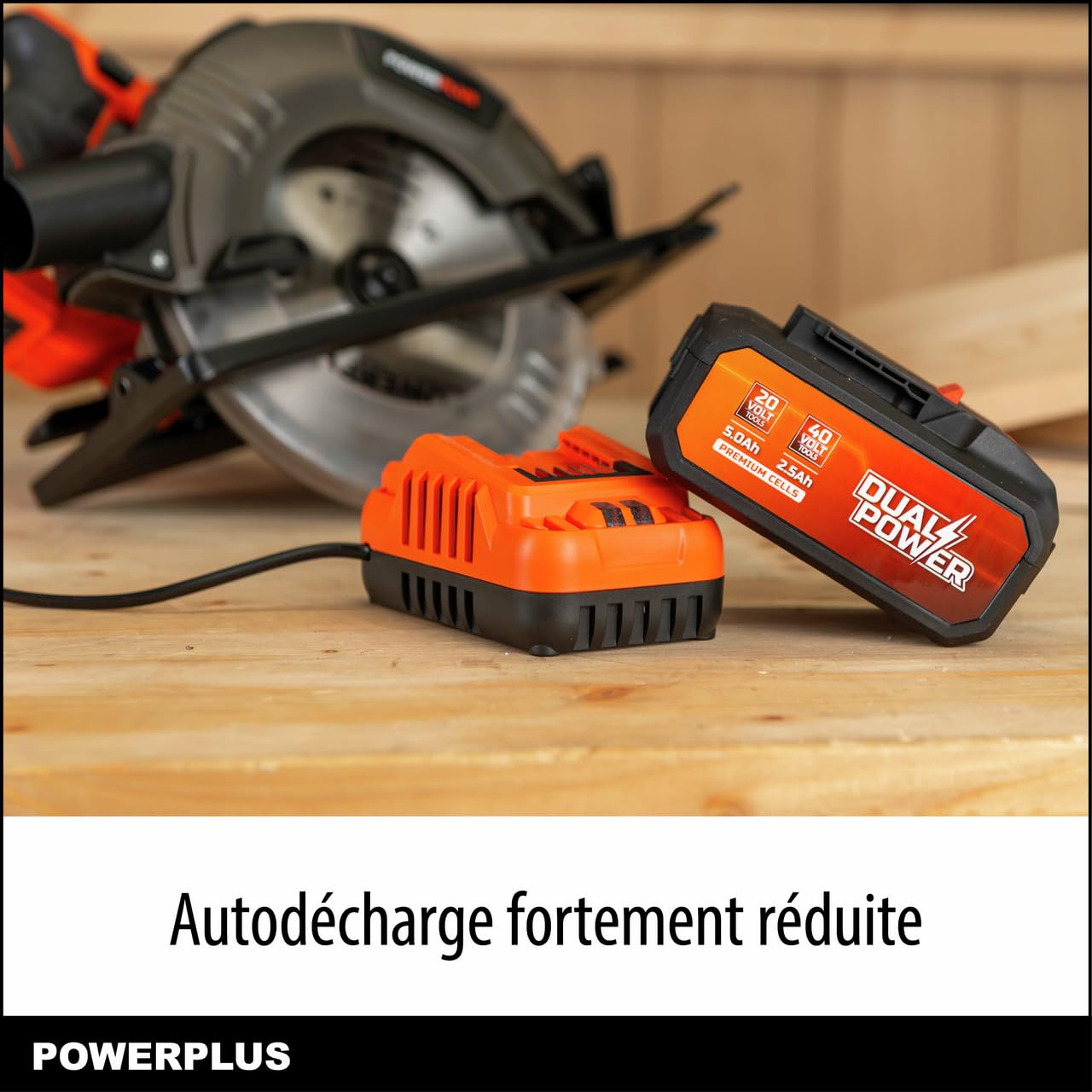 Batterie et chargeur - Dual Power - POWDP90640 - Batterie 2,5Ah/5,0Ah de 2x20V et chargeur - Outils de bricolage sans Fil