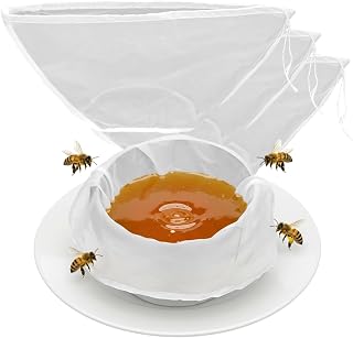 Honey Strainer Filter,3pcs Kitchen Nylon Mesh Filter Equipment Fine Strainer for Liquids,Extraction Tool Suitable for Honey Wine Juice Milk Beer Nut Milk 7.7 x 17.7in
