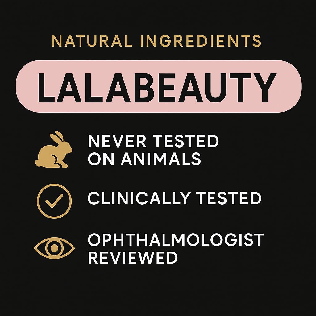 LalaBeautyCo Lash Growth Serum for Longer, Thicker, Fuller Lashes – Peptide, Biotin & Vitamin Formula – Ophthalmologist Tested, Cruelty-Free
