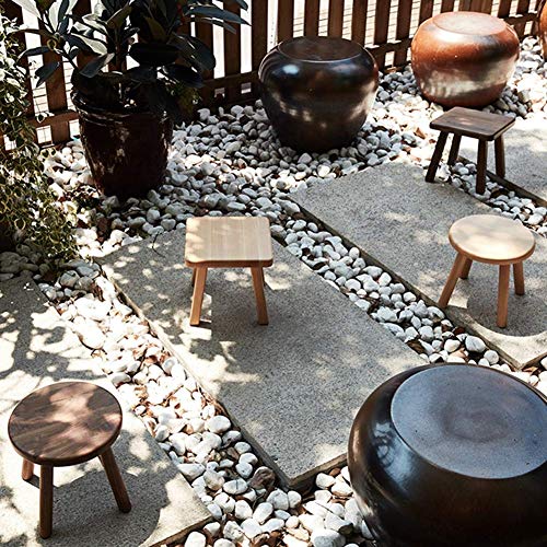 Reposapiés MU de madera maciza y taburete de sofá redondo multiusos 3