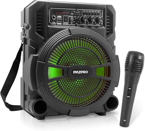 Pyle Sistema de altavoces PA Bluetooth portátil - Altavoz Bluetooth inalámbrico recargable de 600 W para exteriores, sistema PA portátil con