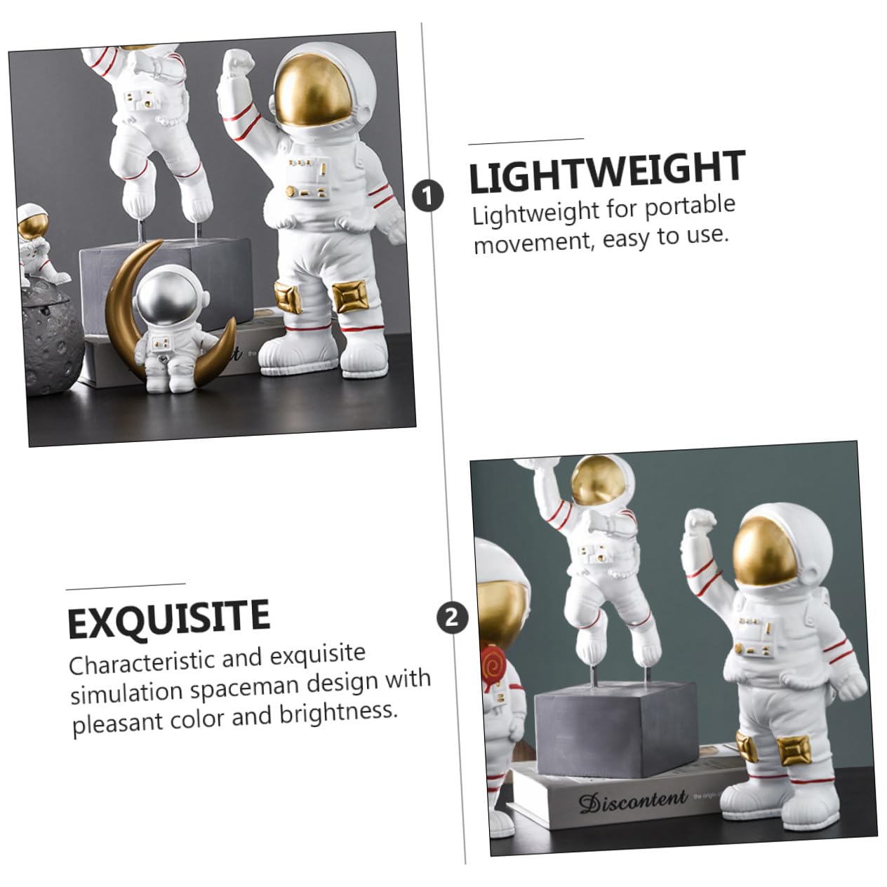 BESTYASH Kreative Astronauten Dekoration aus Kunststoffharz Leichte Tischdekoration mit Tragbarer Bewegung für Büro und Kinderzimmer als Wohnaccessoire