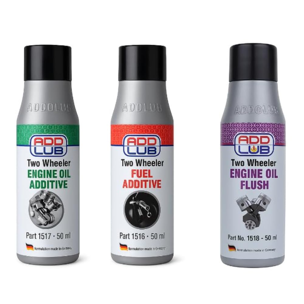 ADDLUB Combo Pack – Petrol Fuel Additive, Engine Flush & Engine Oil Additive (50ml Each) | Boost Mileage, Clean Engine, Reduce Emissions, Lower Engine Noise & Enhance Performance