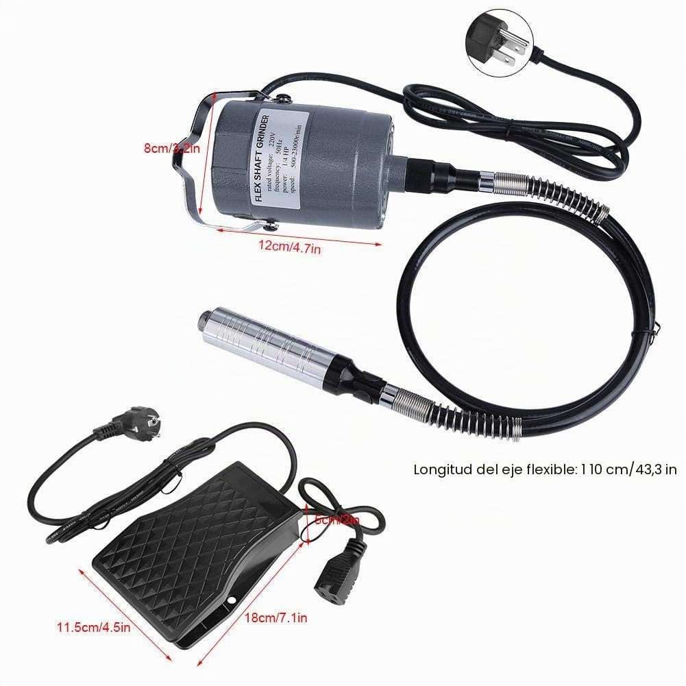 Amoladora de eje flexible, resistente y duradero 53 piezas/juego Velocidades variables Rotary eléctrico Juego de amoladora de eje flexible con pedal 800-23000 RPM 0.3-4.0MM