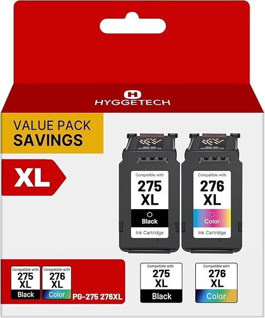 PG-275 CL-276 XL Remplacement Haute Capacité pour Cartouche d'Encre Canon 275 276 XL | Remplacement pour Cartouches d'Encre Canon 275 276 XL pour Canon PIXMA TS3500 TS3522 TS3520 TS3720 PIXMA TR4700 TR4720 TR4723 TR4725
