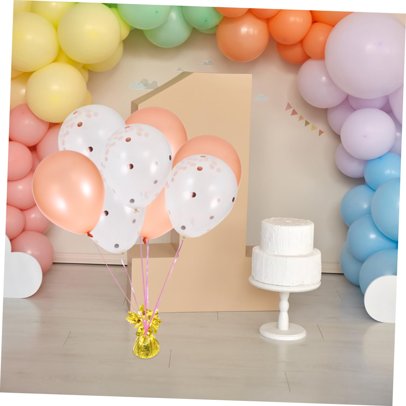 Pesi per Palloncini in Blocco Oro 5 Pezzi in Alluminio | Calcestruzzo, per Party e Tavolo da Pranzo, Riutilizzabili, Adatti a Lattice e Helium