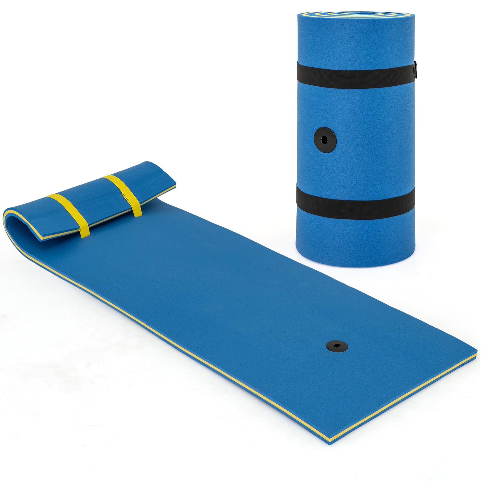 COSTWAY Schwimmmatte 355 x 183 cm, Schwimmende Wassermatte bis 400 kg belastbar, Schwimmmatte aus reißfestem XPE-Schaumstoff, Wasserliege, Wasserhängematte für Kinder und Erwachsene