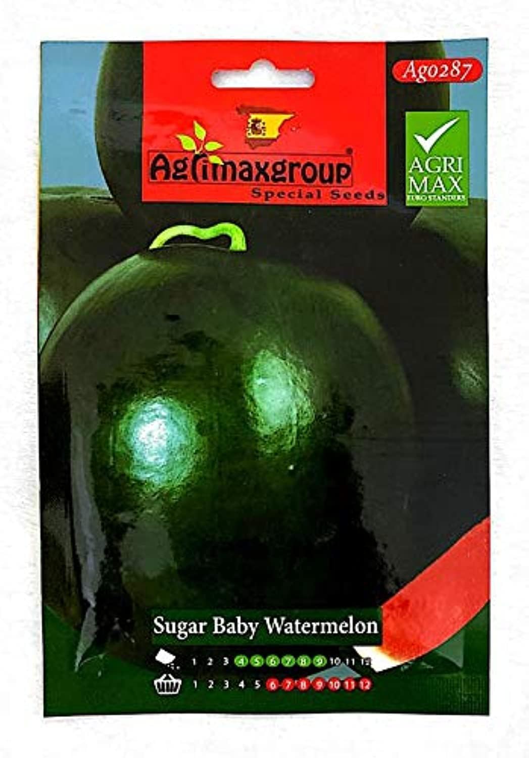 Water melon Sugar baby sweet dark Premium Quality Agrimaxgroup Seeds Hybrid,Organic Non GMO Vegetable Seeds for Home and Garden Potted Plants,Easy to Plant,| Made in SPAIN| 5g