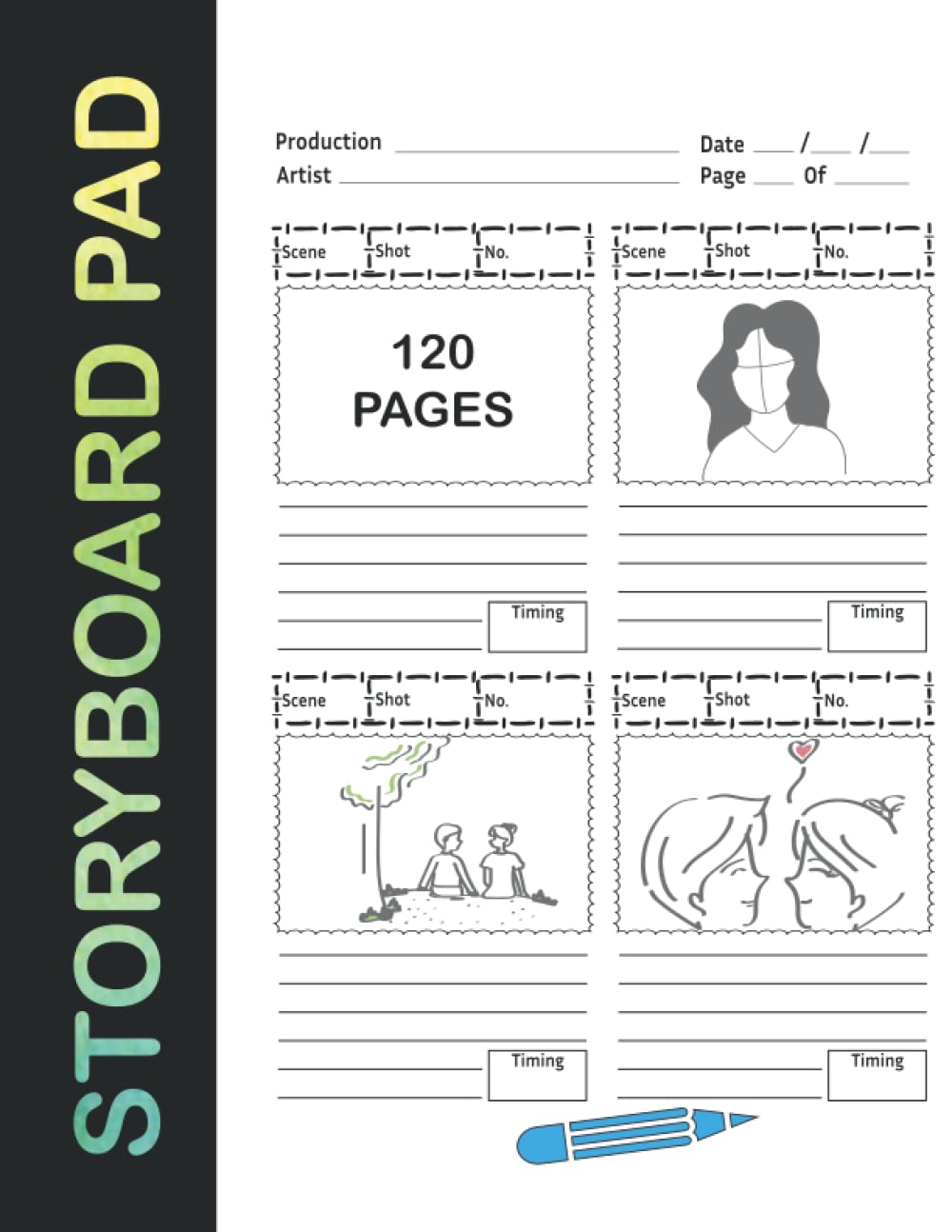 STORY BOARD PAD: Blank Storyboard Sketchbook Pad for Filmmakers, Directors and Producers