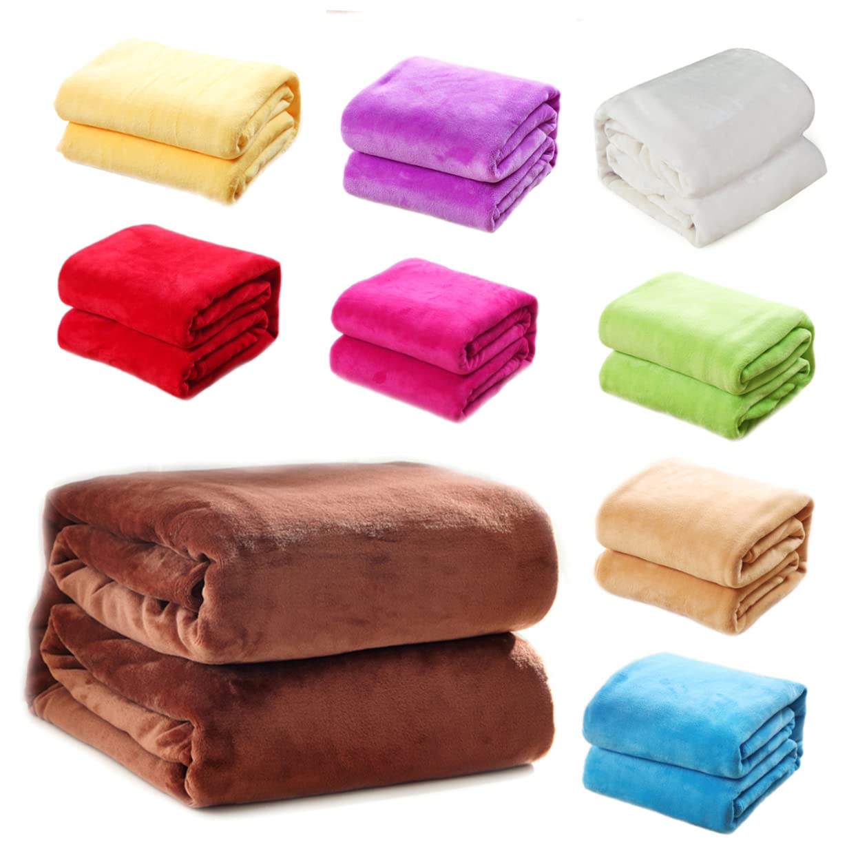 Couverture flanelle douce haute densité lit de couleur rose rouge