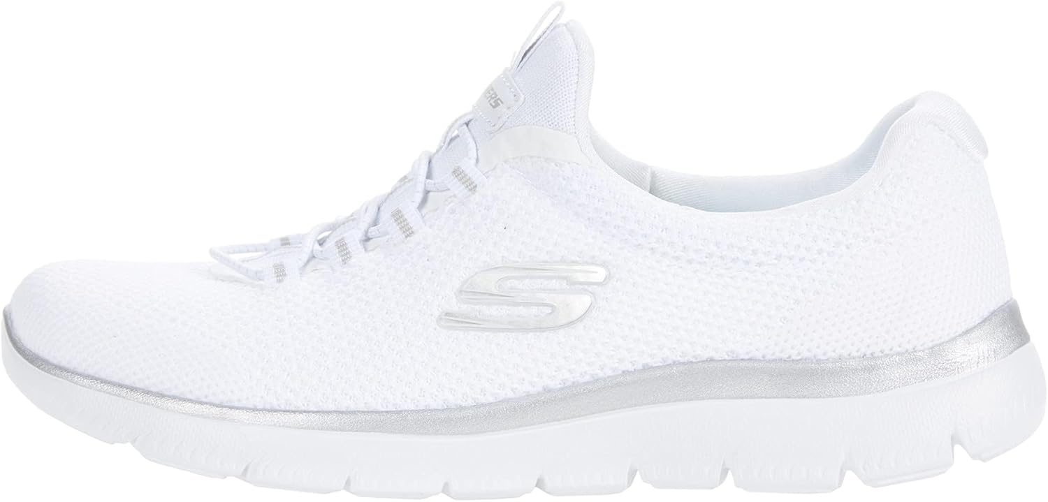 Skechers Sport Women's Women's Cool Classic Sneaker, WSL=White/Silver, 11
