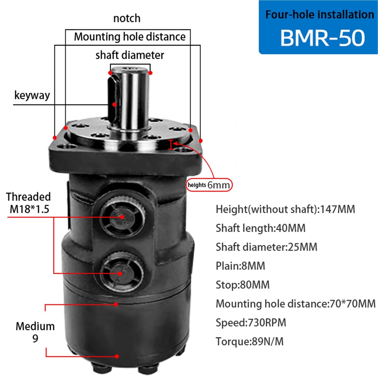 Motore idraulico 315(4 Hole BMR-50)